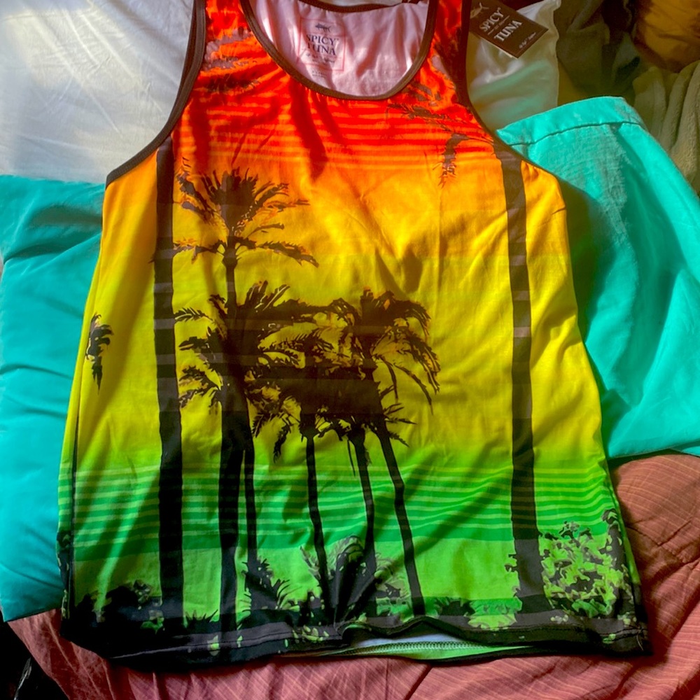 Spicy tuna company mens tank Jamaica plan size xl
